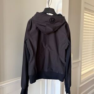 Lululemon Black Zip Hooded Jacket Thumbholes Athletic Yoga